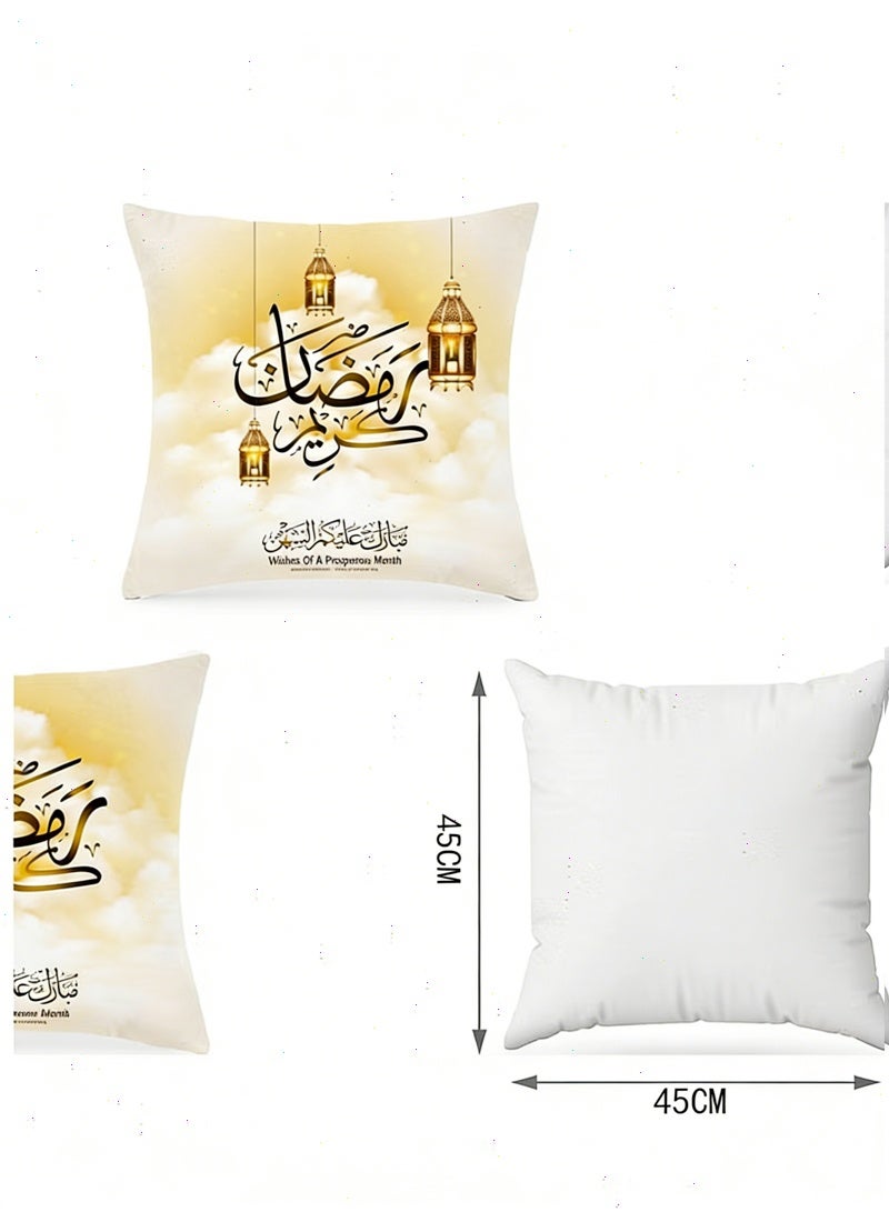 غطاء وسادة رمضاني 6 قطع - زينة رمضانية أساسية للمنزل، مثالية لتزيين أريكة غرفة المعيشة في شهر رمضان المبارك【45×45 سم】 - Image 2